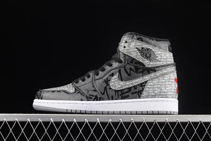 All categories Air Jordan Jordan series basketball shoes Air Jordan 1 High Air Jordan 1 High OG "Rebellionaire" AJ1 Joe 1 black and gray banned "Rebelionaire" high-top basketball shoes 555088-036